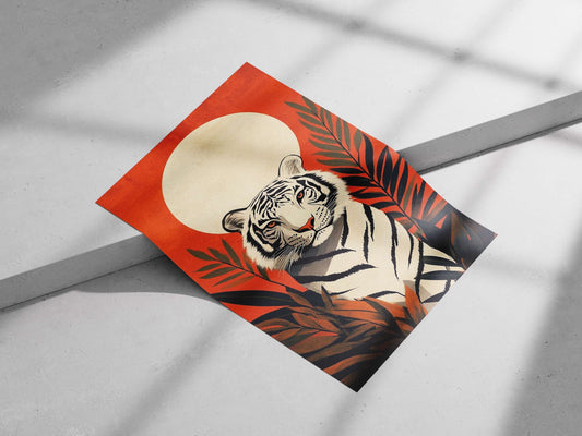 White Tiger Main Subject: White Tiger Matte poster print — Art wall art India | PosterBoizz