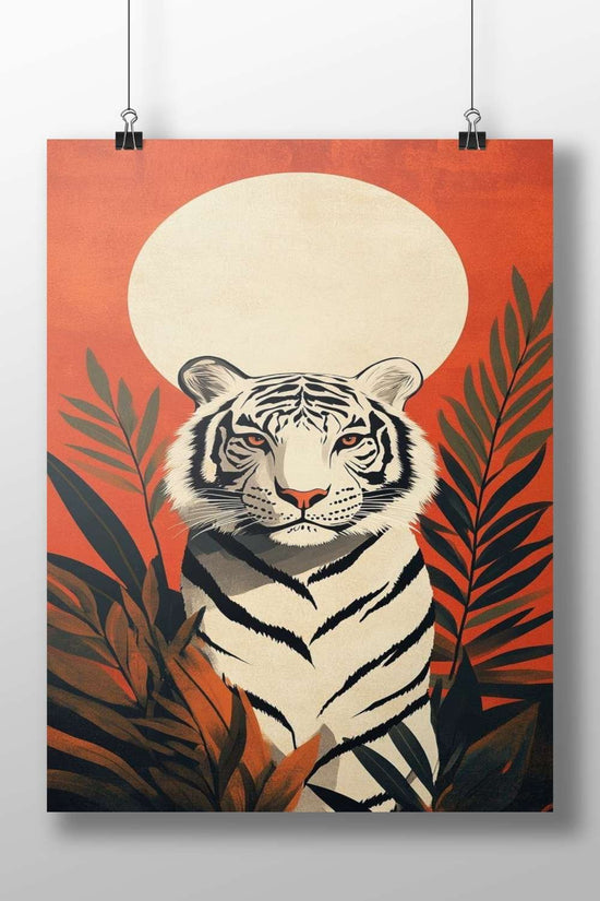 White Tiger Main Subject: White Tiger Matte BoizzBoard rigid print — Art wall art India | PosterBoizz