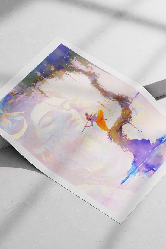 Krishna (Hindu deity with flute) Main Subject: Krishna (Hindu deity with flute) Matte poster print — Sanatan wall art India