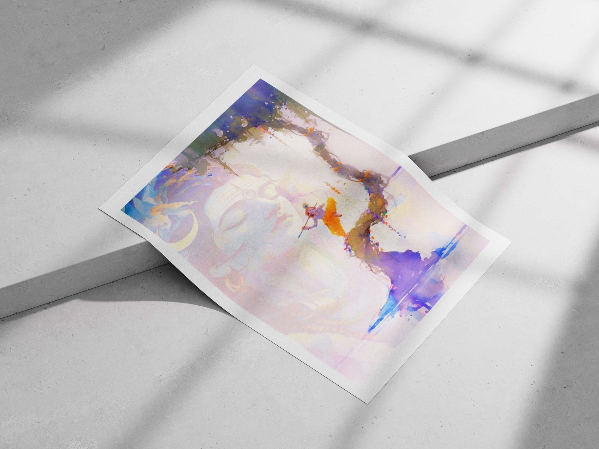 Krishna (Hindu deity playing flute) Main Subject: Krishna (Hindu deity playing flute) Matte poster print — Sanatan wall art