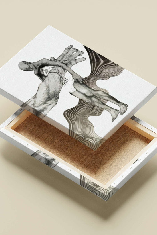 Nude Human Figure Adam - Abstract Lithograph Poster