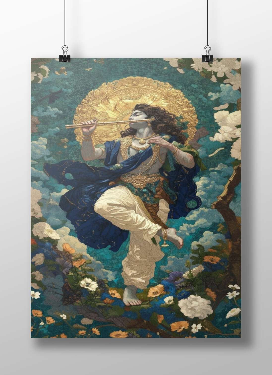 Lord Krishna Main Subject: Lord Krishna Matte BoizzBoard rigid print — Sanatan wall art India | PosterBoizz