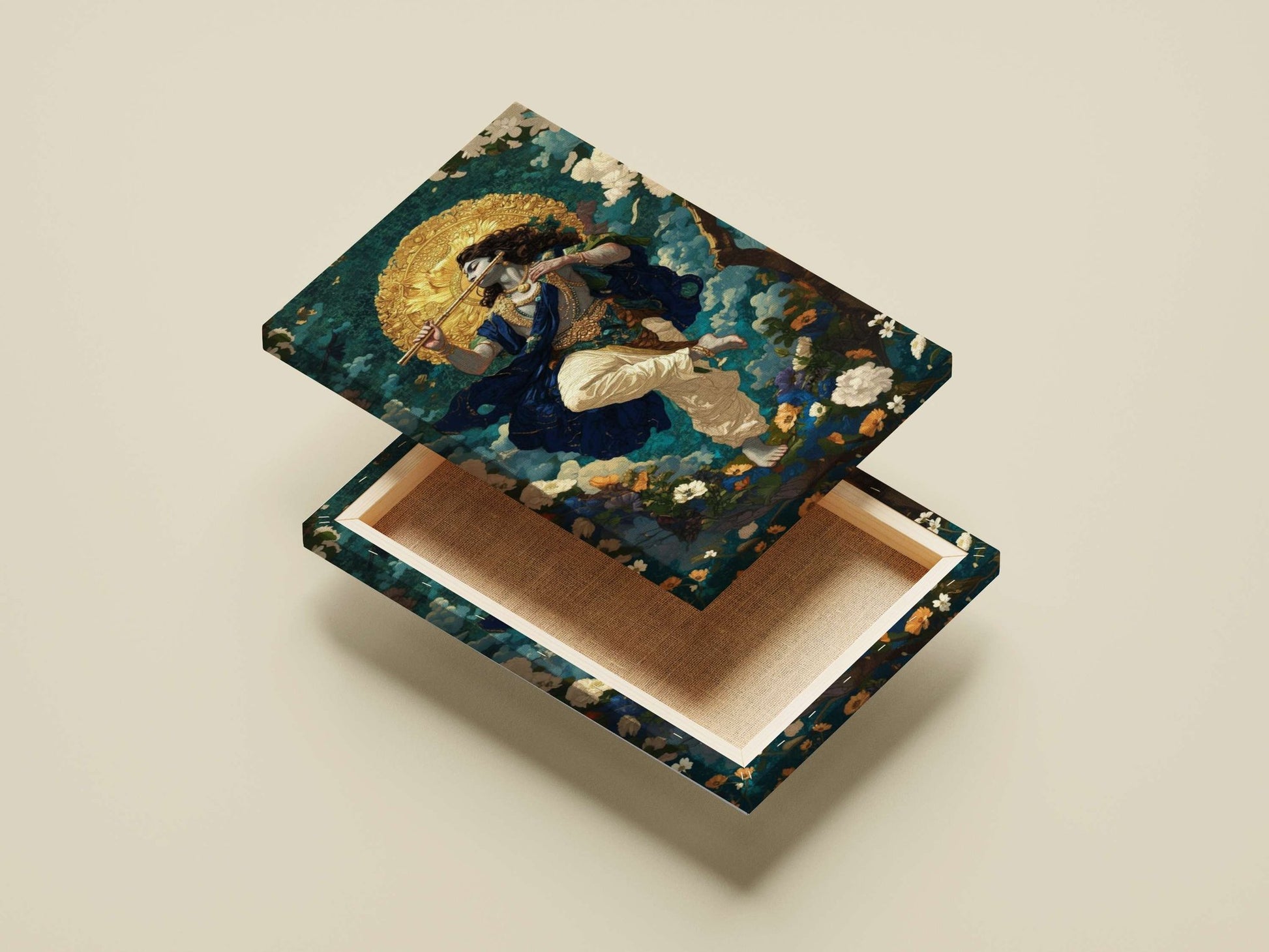 Lord Krishna (Hindu deity) Main Subject: Lord Krishna (Hindu deity) Canvas wall art — Sanatan wall art India | PosterBoizz