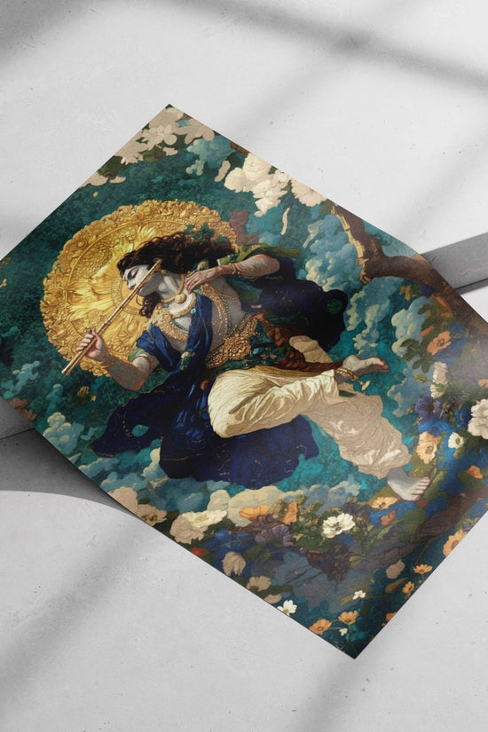 Lord Krishna (Hindu deity) Main Subject: Lord Krishna (Hindu deity) Matte poster print — Sanatan wall art India | PosterBoizz