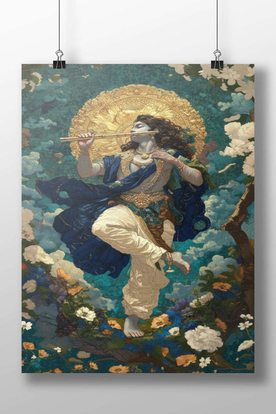 Lord Krishna (Hindu deity) Main Subject: Lord Krishna (Hindu deity) Matte BoizzBoard rigid print — Sanatan wall art India |