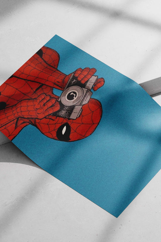 Spider-Man Vintage Comic Book Illustration Poster – Red Web-Slinging Action Wall Art