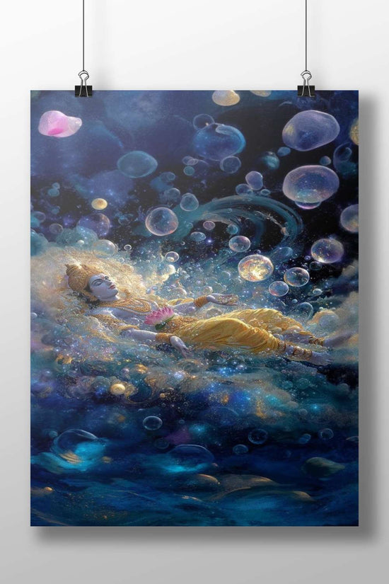 Lord Vishnu (Hindu deity) Main Subject: Lord Vishnu (Hindu deity) Matte BoizzBoard rigid print — Sanatan wall art India |