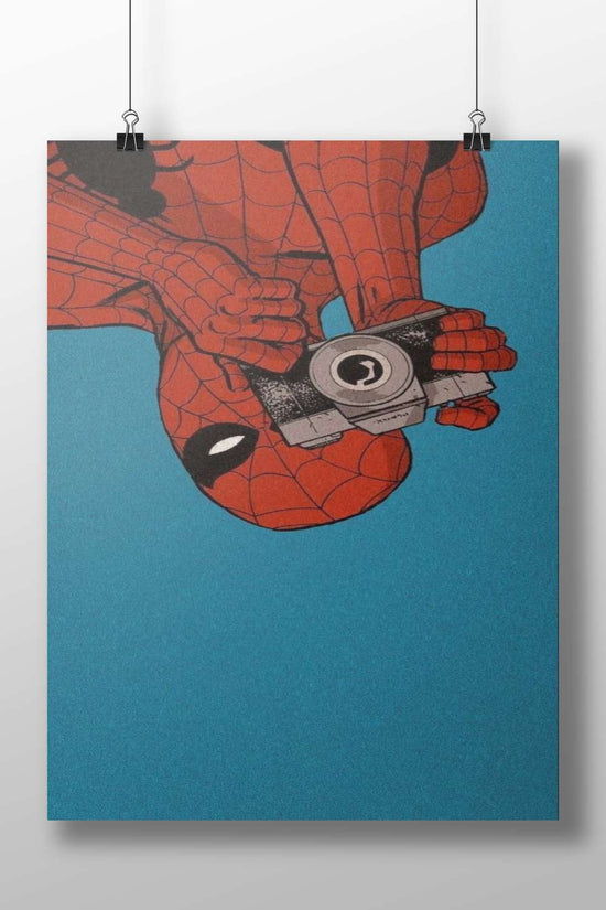 Spider-Man Vintage Comic Book Illustration Poster – Red Web-Slinging Action Wall Art