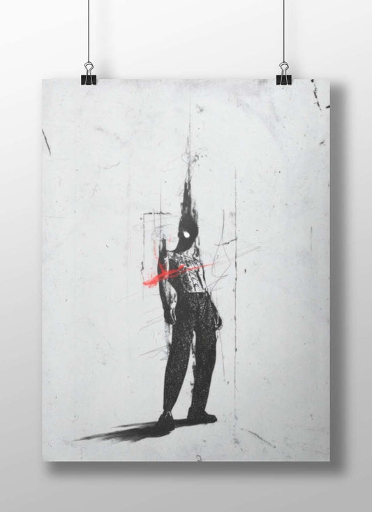 Anonymous Masked Figure (Banksy’s signature conceptual street art) [Anonymous Masked Figure - Protests Poster]