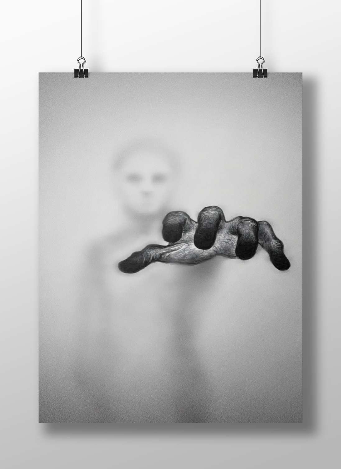 Abstract Hand - Ethereal Noir Poster