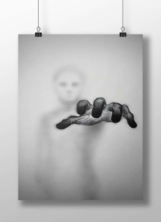 Abstract Hand - Ethereal Noir Poster