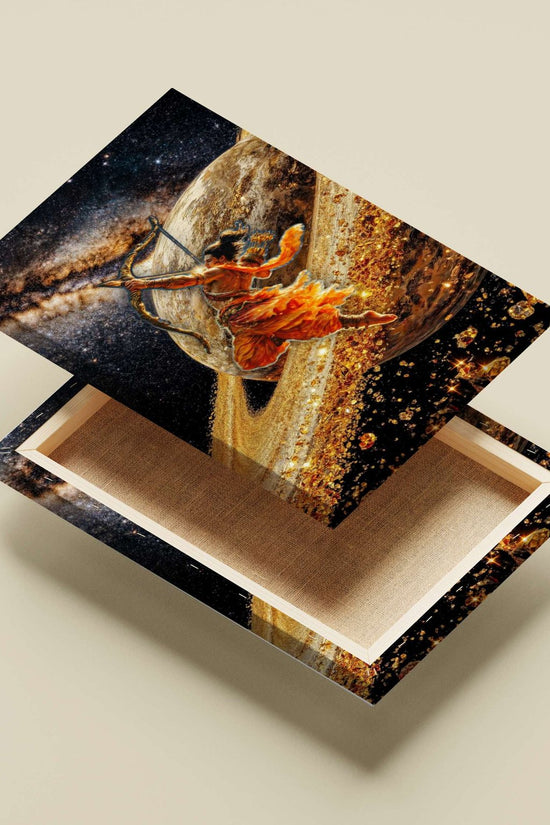 Arjuna (Hindu deity from Mahabharata) Main Subject: Arjuna (Hindu deity from Mahabharata) Canvas wall art — Sanatan wall art