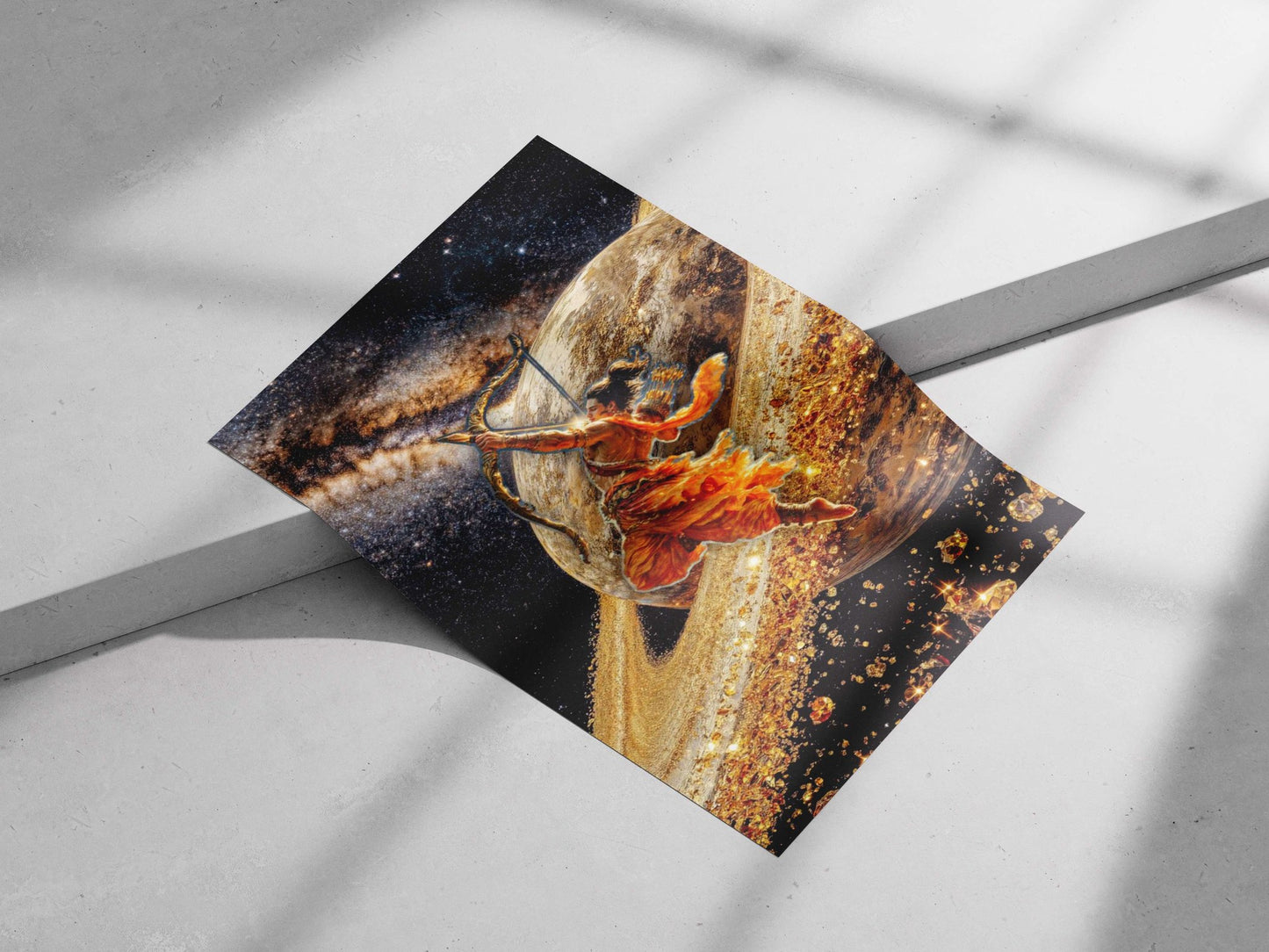 Arjuna (Hindu deity from Mahabharata) Main Subject: Arjuna (Hindu deity from Mahabharata) Matte poster print — Sanatan wall