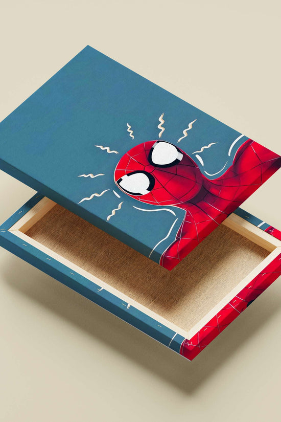 Spider-Man (Peter Parker) Spider-Man Frustrated Modern Cartoon Illustration Poster – Bold Red Web Spin Wall