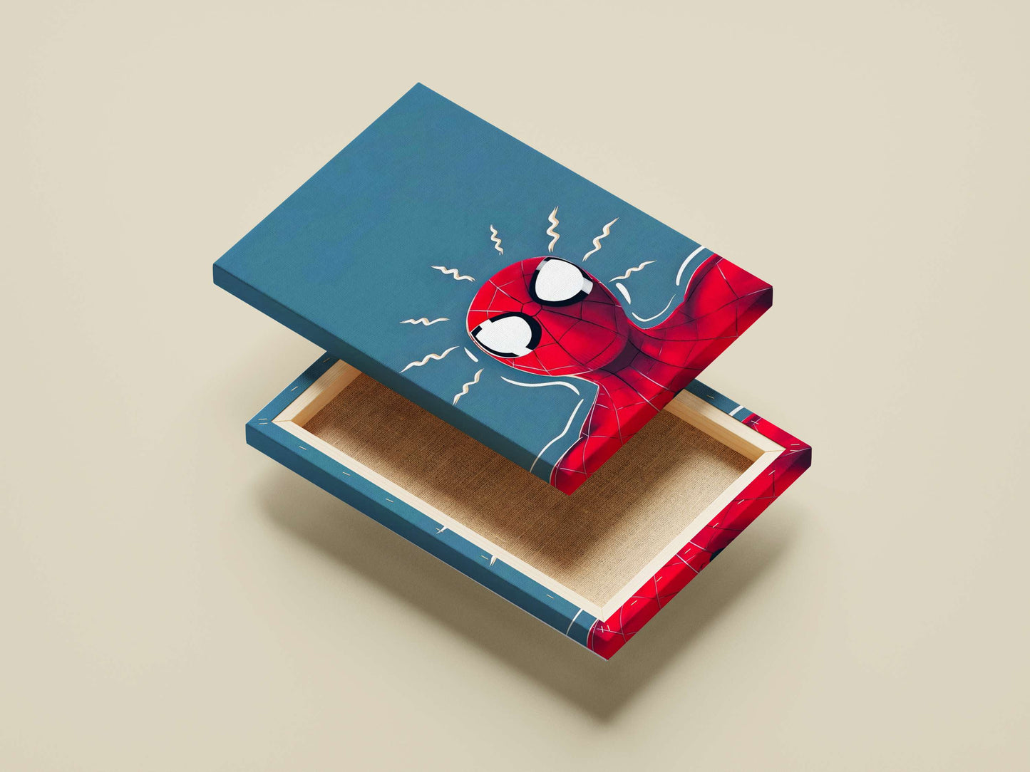 Spider-Man (Peter Parker) Spider-Man Frustrated Modern Cartoon Illustration Poster – Bold Red Web Spin Wall