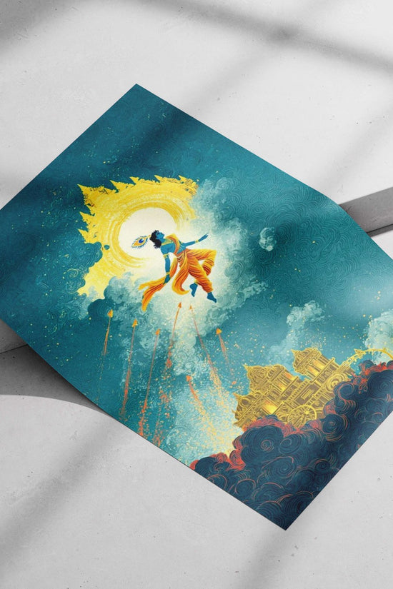 Lord Krishna Main Subject: Lord Krishna Matte poster print — Sanatan wall art India | PosterBoizz