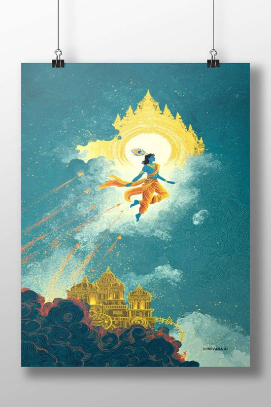 Lord Krishna Main Subject: Lord Krishna Matte BoizzBoard rigid print — Sanatan wall art India | PosterBoizz