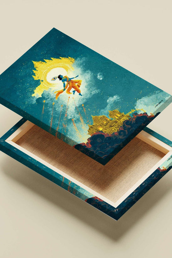 Lord Krishna Main Subject: Lord Krishna Canvas wall art — Sanatan wall art India | PosterBoizz