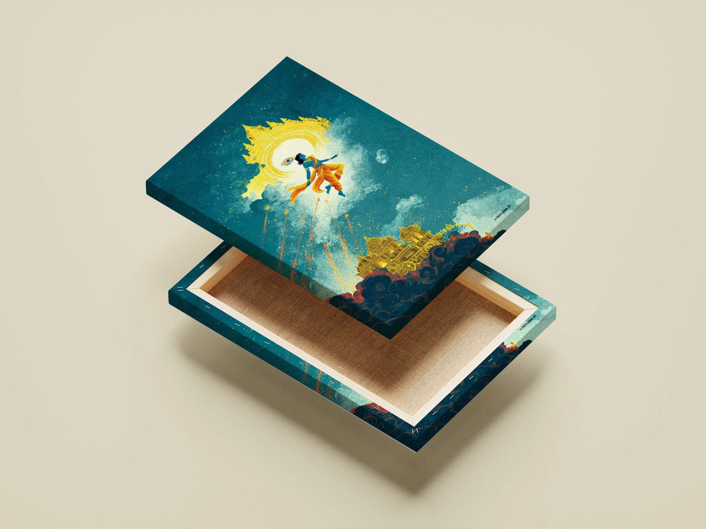 Lord Krishna Main Subject: Lord Krishna Canvas wall art — Sanatan wall art India | PosterBoizz