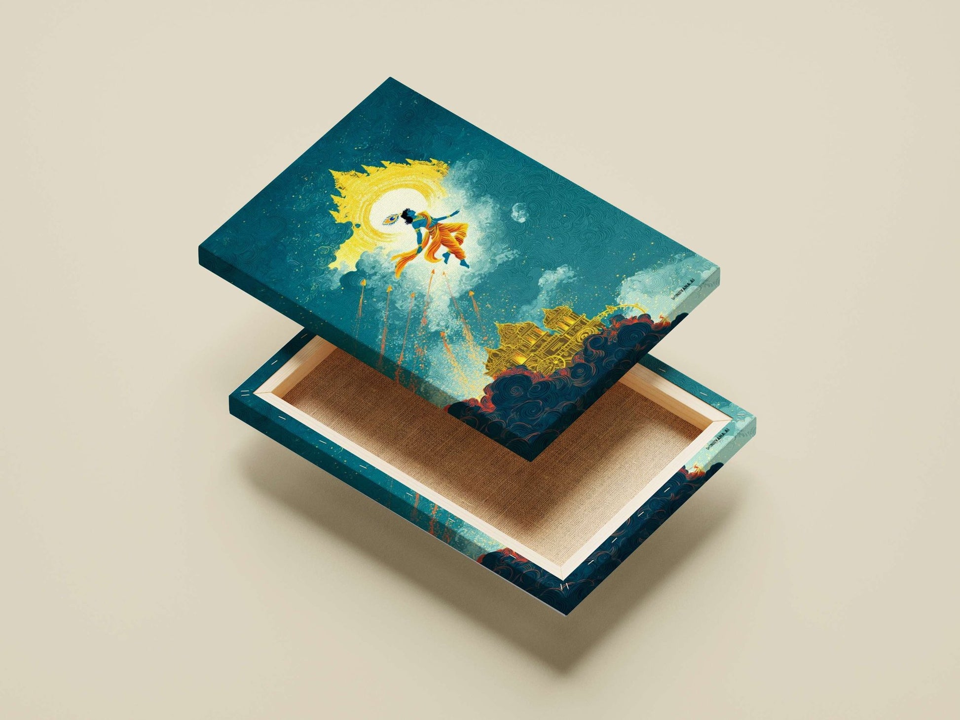 Lord Krishna Main Subject: Lord Krishna Canvas wall art — Sanatan wall art India | PosterBoizz
