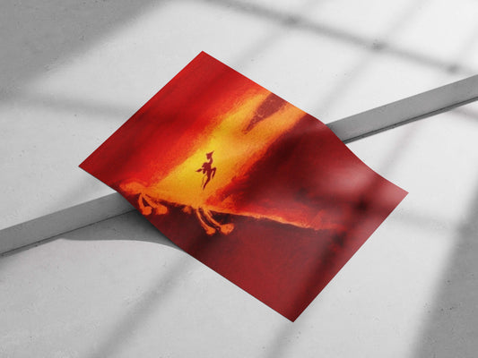 Tinker Bell Sunset Silhouette Fantasy Wall Art Poster – Vintage Watercolor