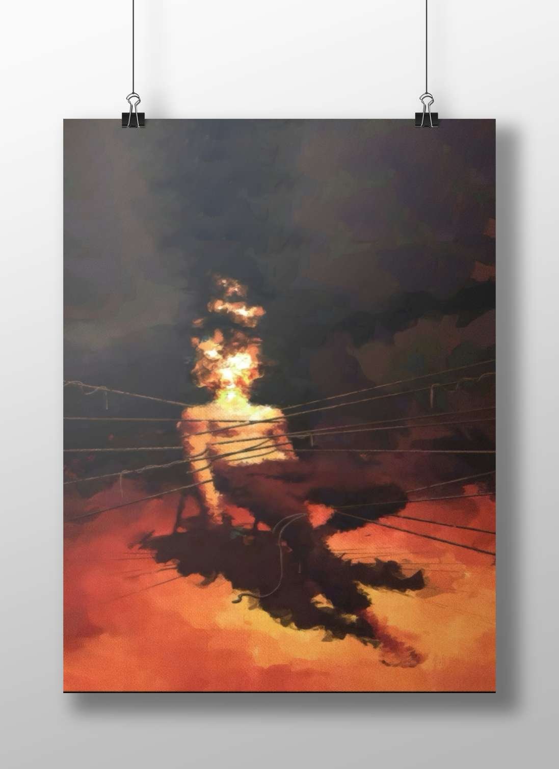 [Burning Head - Digital Apocalypse Poster]