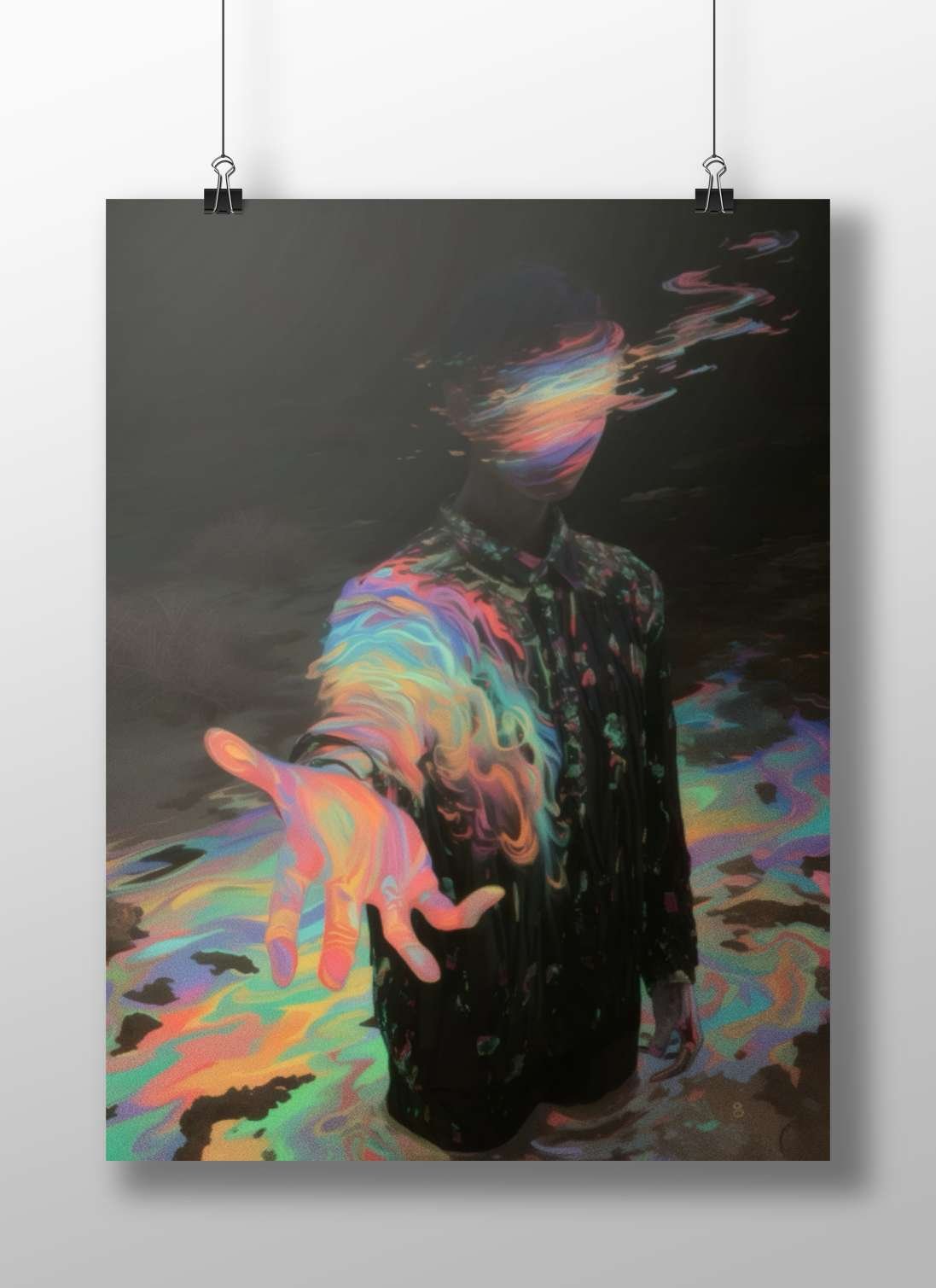 [Abstract Human Figure - Liquid Flow Poster]