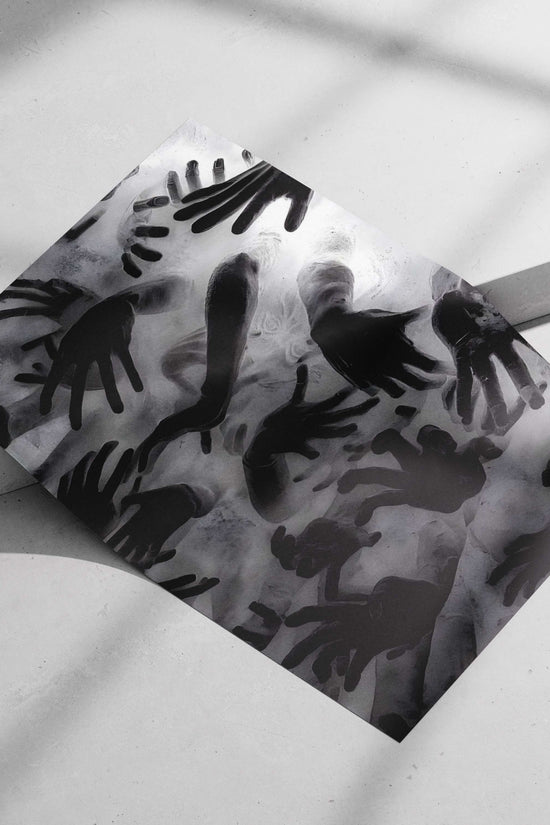 Surreal Black and White Hands Wall Art Multiple Hands Reaching Light Surreal Black And White