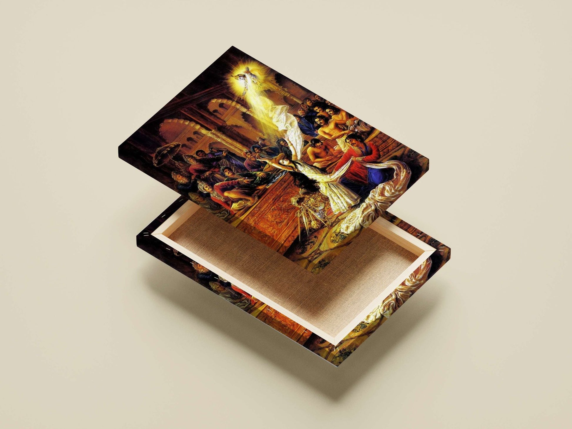 Lord Krishna, Radha, King Hindu Vedic Vintage Canvas wall art — Sanatan wall art India | PosterBoizz