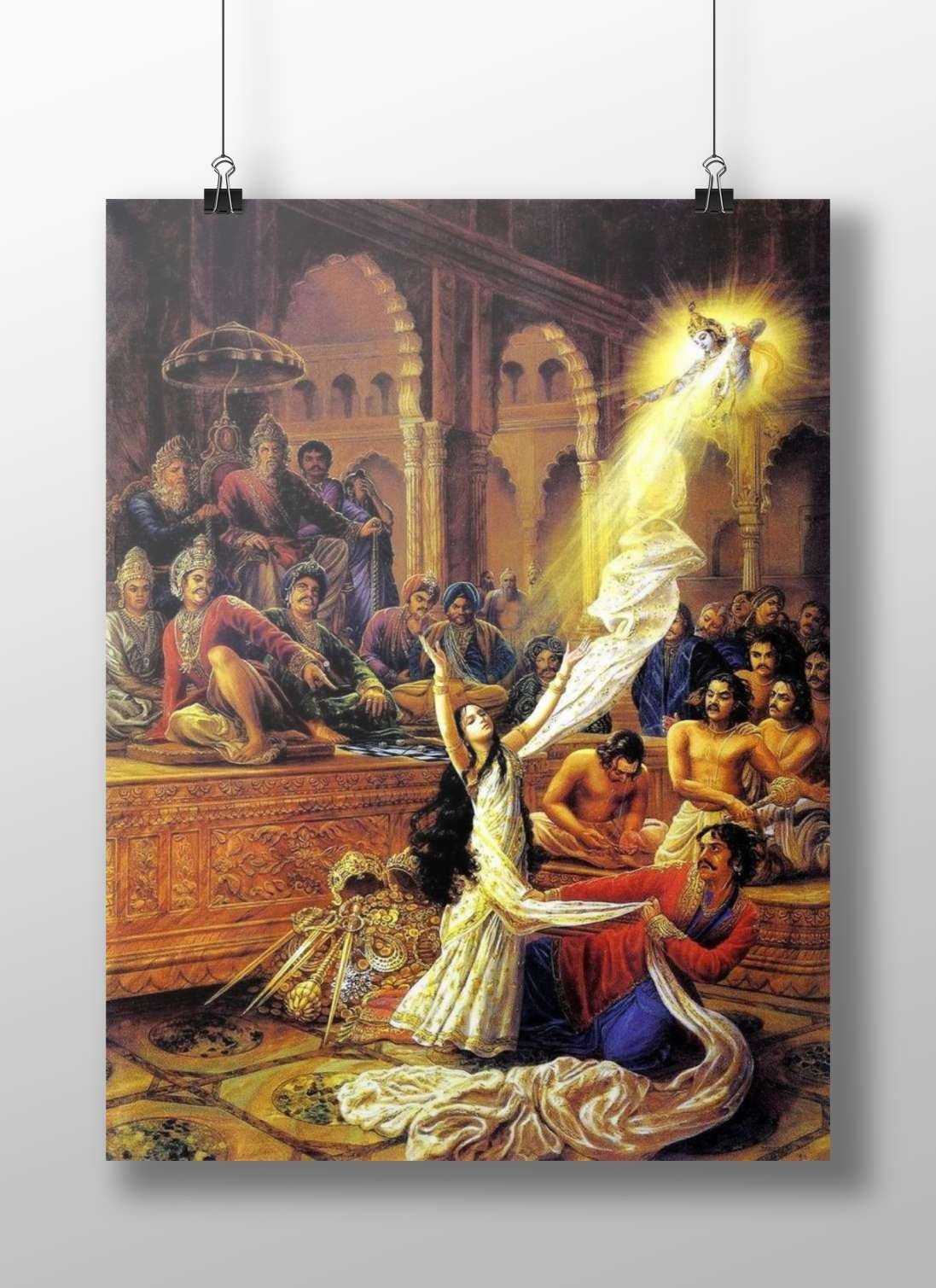 Lord Krishna, Radha, King Hindu Vedic Vintage Matte BoizzBoard rigid print — Sanatan wall art India | PosterBoizz