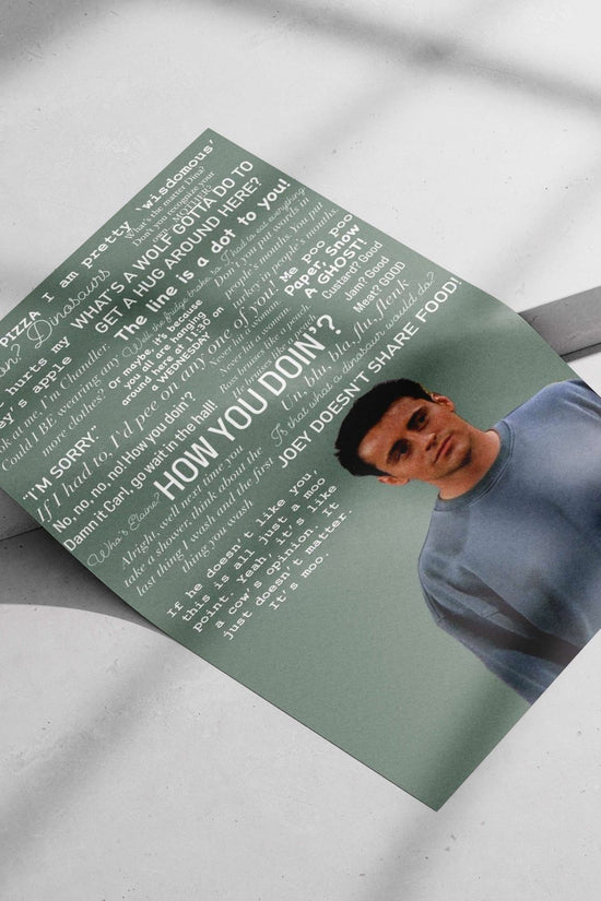 Joey Tribbiani (Friends) Main Subject: Joey Tribbiani (Friends) Matte poster print — Series wall art India | PosterBoizz
