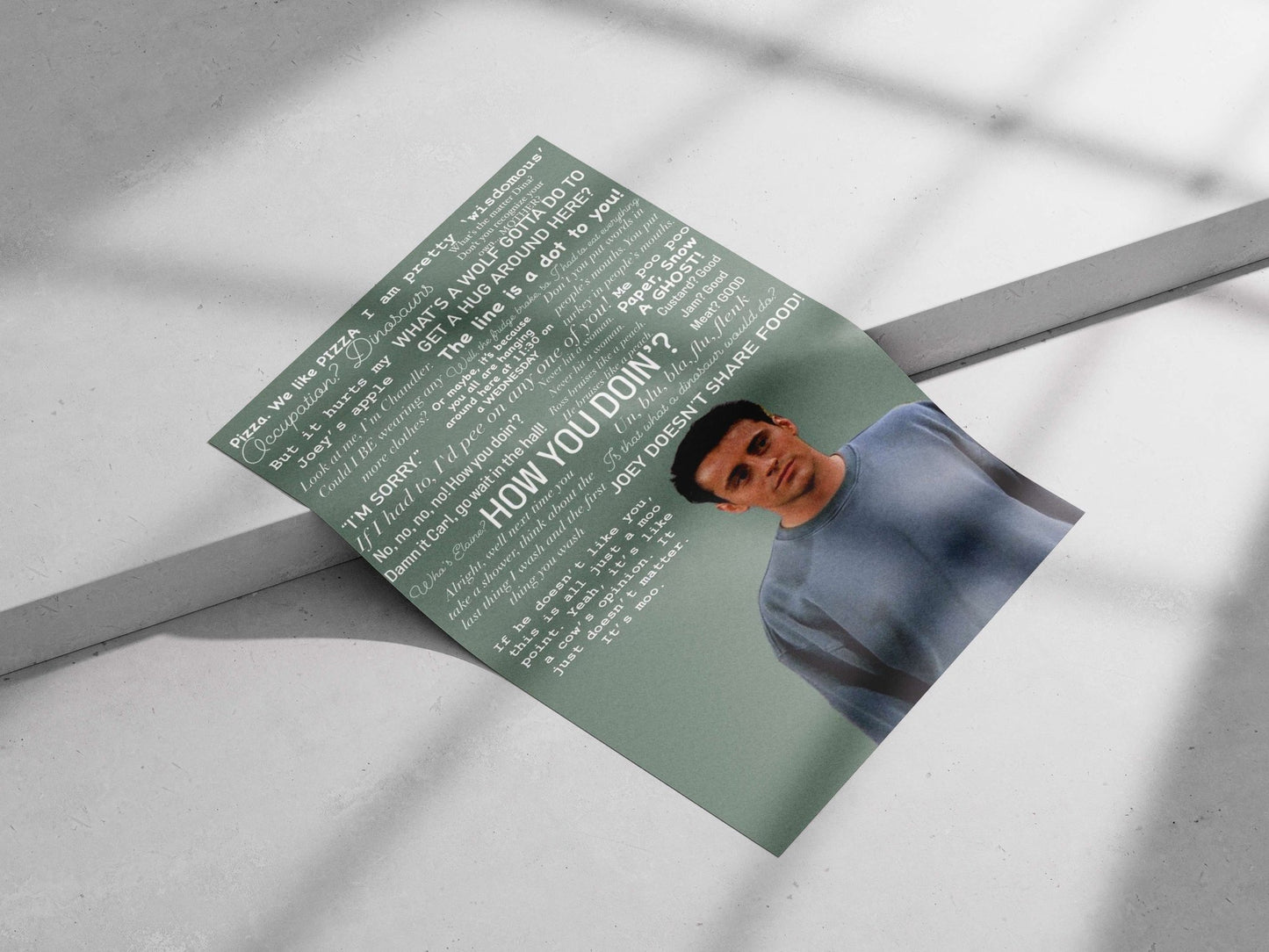 Joey Tribbiani (Friends) Main Subject: Joey Tribbiani (Friends) Matte poster print — Series wall art India | PosterBoizz