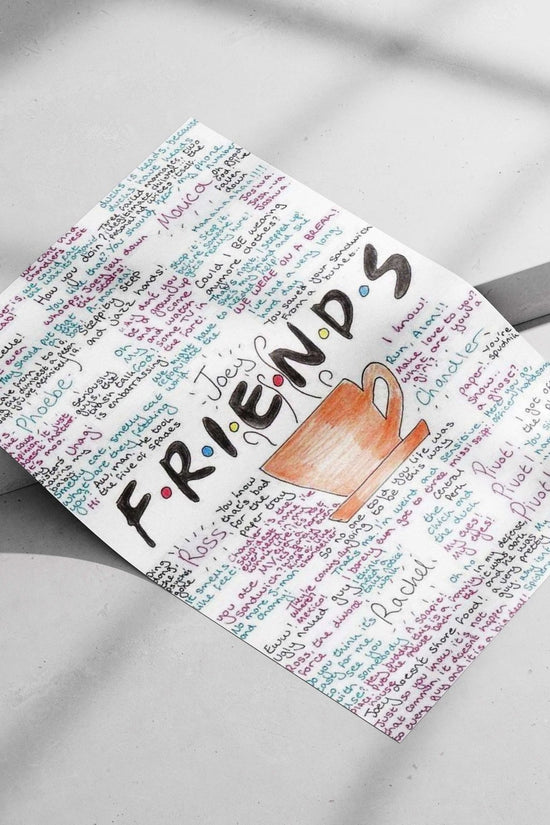 The TV show FRIENDS and its main characters (Joey, Ross, Rachel, Chandler, etc.) Main Subject: The TV show FRIENDS and its