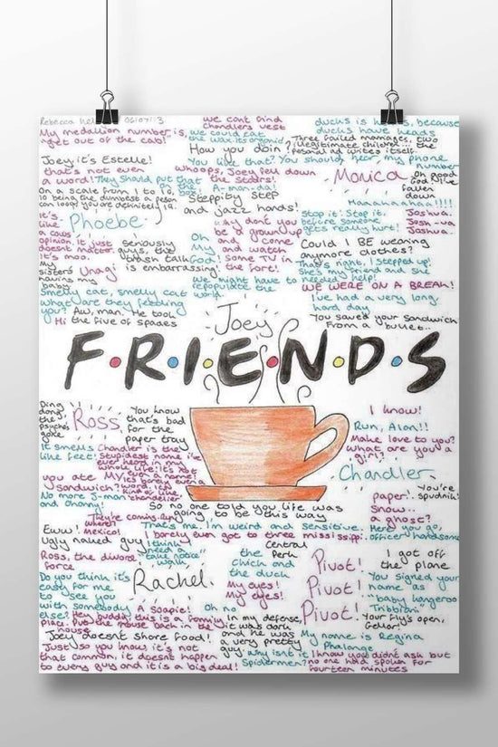 The TV show FRIENDS and its main characters (Joey, Ross, Rachel, Chandler, etc.) Main Subject: The TV show FRIENDS and its
