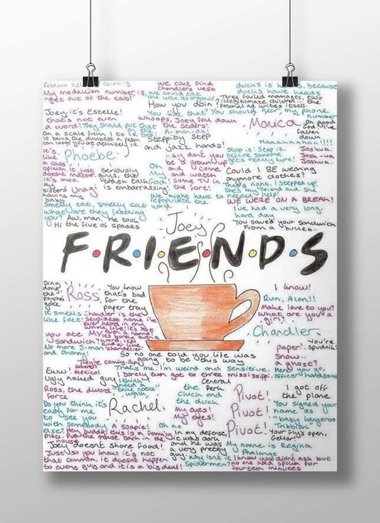 The TV show FRIENDS and its main characters (Joey, Ross, Rachel, Chandler, etc.) Main Subject: The TV show FRIENDS and its