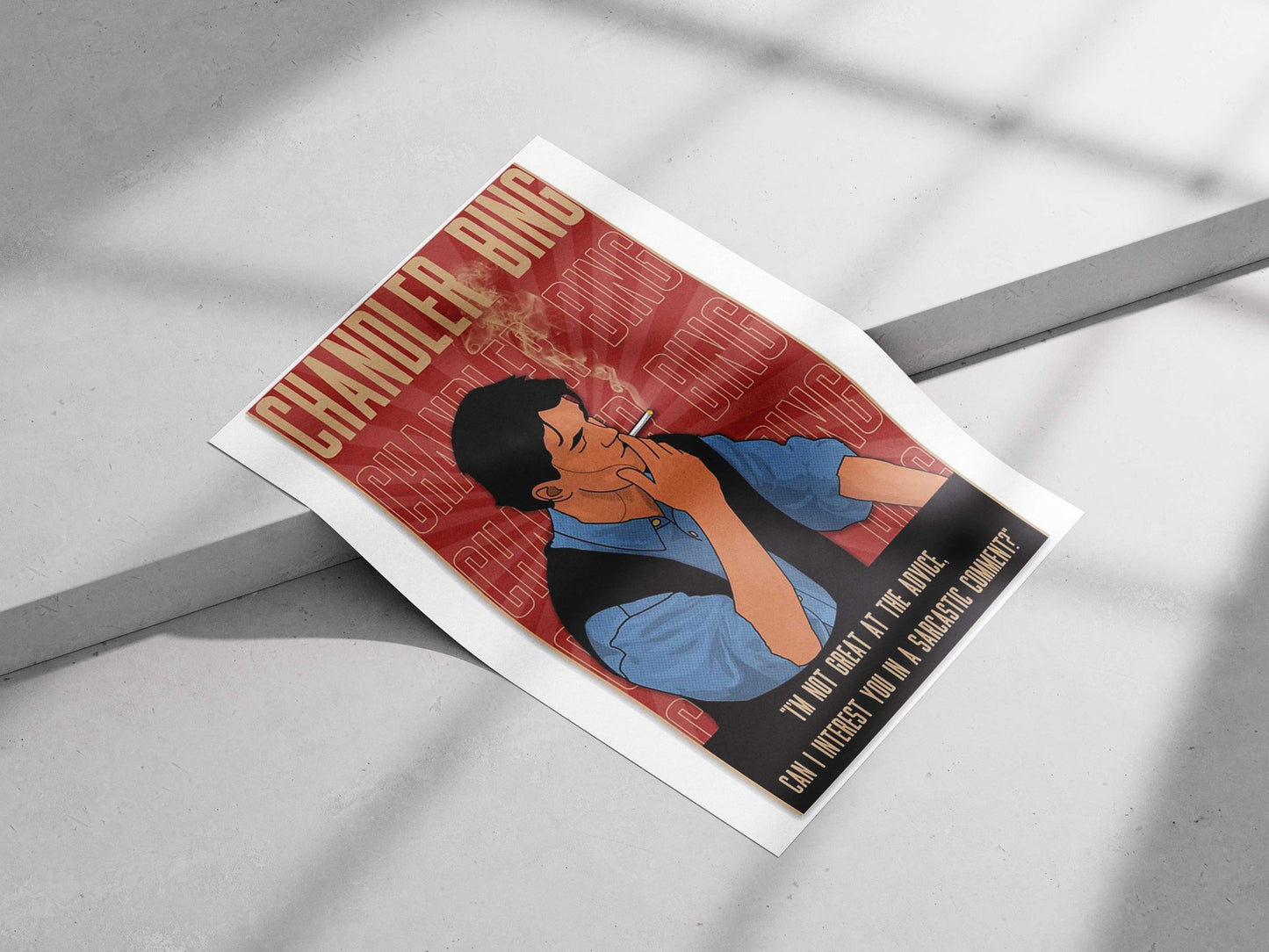 Chandler Bing (from Friends) Main Subject: Chandler Bing (from Friends) Matte poster print — Series wall art India |