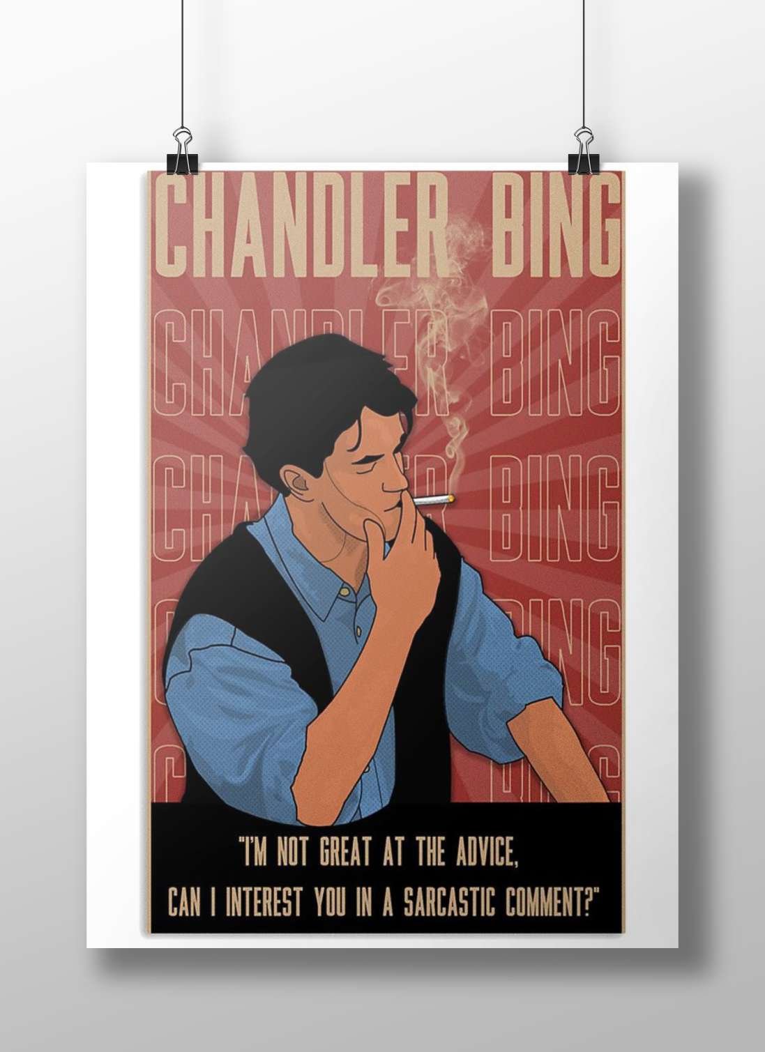 Chandler Bing (from Friends) Main Subject: Chandler Bing (from Friends) Matte BoizzBoard rigid print — Series wall art India