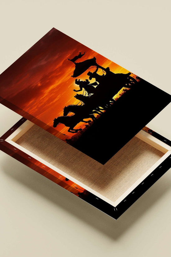 Lord Krishna Sacred Chariot Modern Silhouette Art Poster – Vedic Deity Wall Art