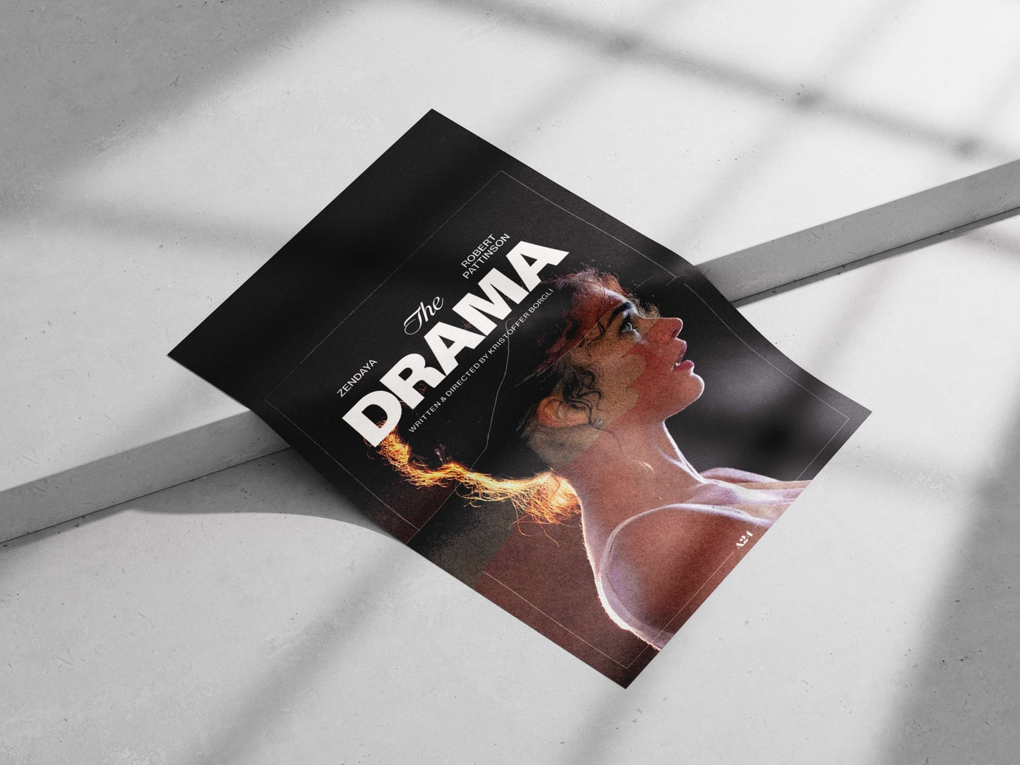 Movie poster for *The Drama* starring Zendaya and Robert Pattinson Main Subject: Movie poster for *The Drama* starring