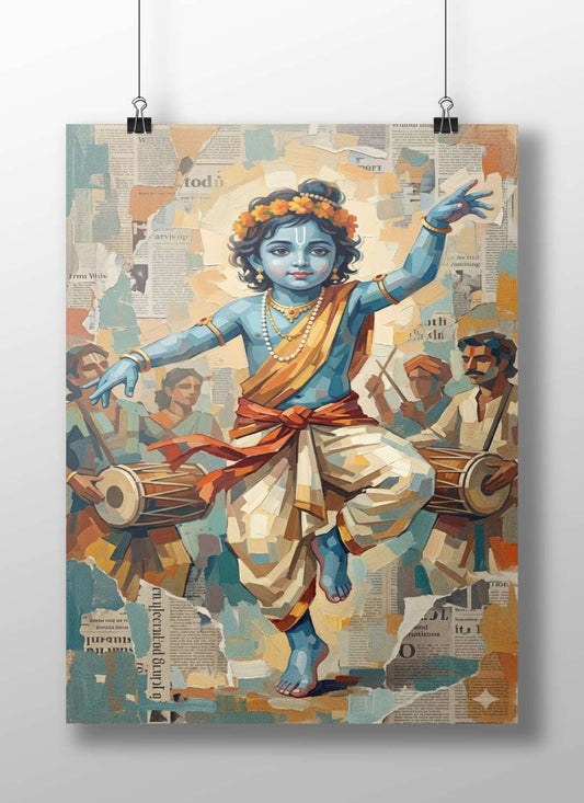 Lord Krishna Main Subject: Lord Krishna Matte BoizzBoard rigid print — Sanatan wall art India | PosterBoizz