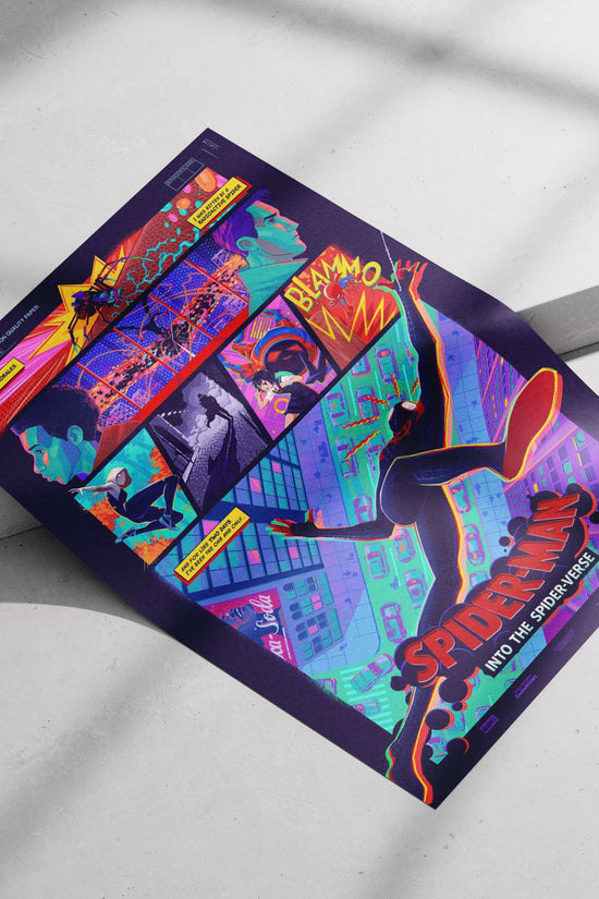 Miles Morales, Gwen Stacy Miles Morales Into The Spider-Verse Dynamic Digital Collage Poster – Vibrant