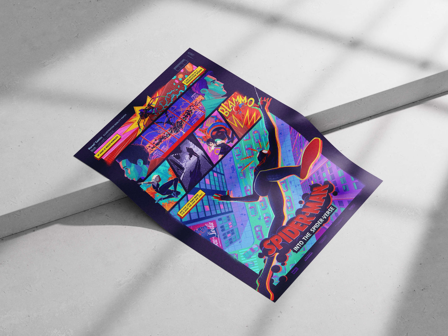 Miles Morales, Gwen Stacy Miles Morales Into The Spider-Verse Dynamic Digital Collage Poster – Vibrant