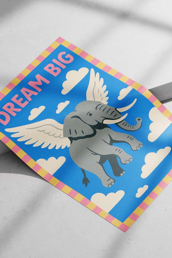 Winged elephant Main Subject: Winged elephant Matte poster print — Art wall art India | PosterBoizz