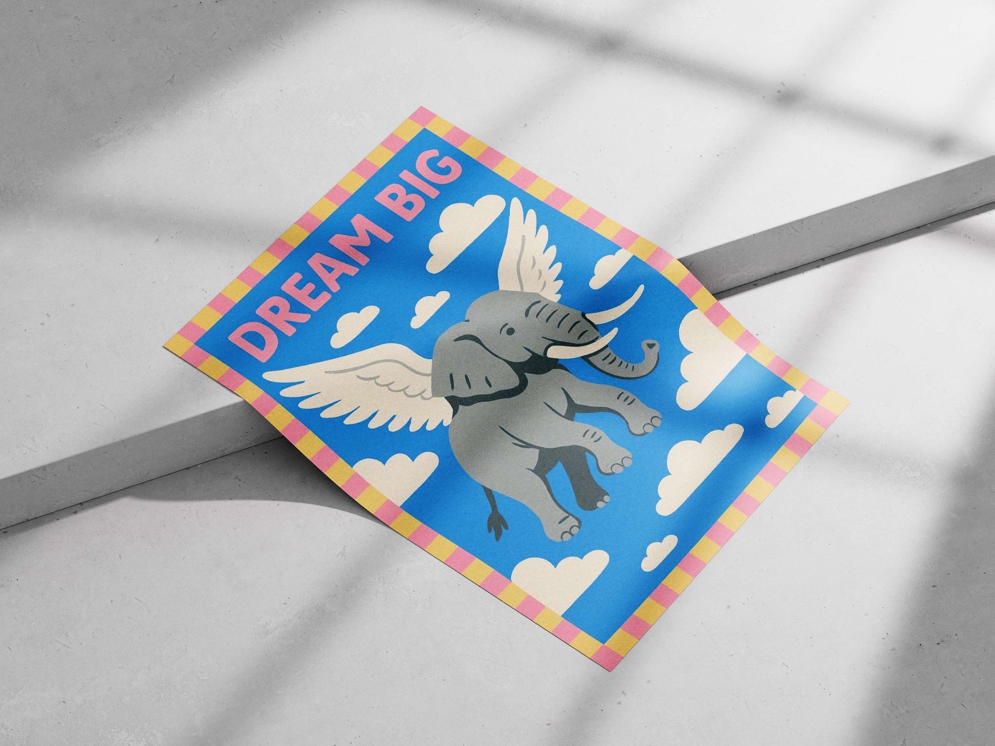 Winged elephant Main Subject: Winged elephant Matte poster print — Art wall art India | PosterBoizz