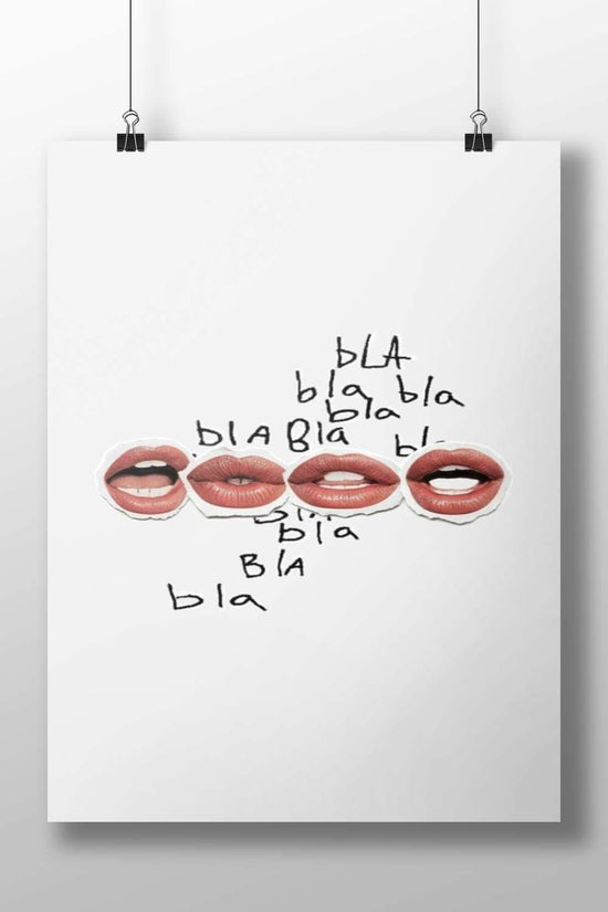 Four stylized close-ups of human lips Main Subject: Four stylized close-ups of human lips Matte BoizzBoard rigid print —