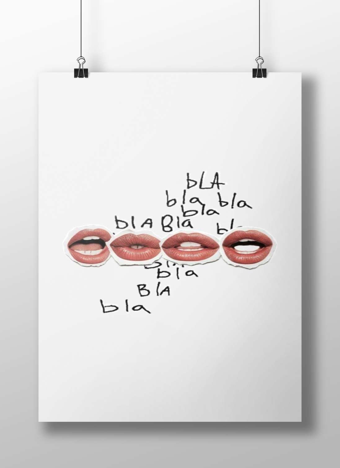Four stylized close-ups of human lips Main Subject: Four stylized close-ups of human lips Matte BoizzBoard rigid print —
