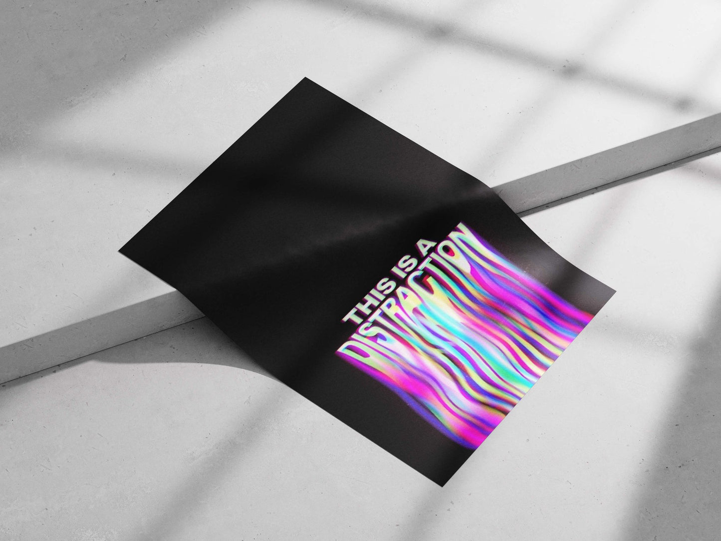 The text "THIS IS A DISTRACTION" Main Subject: The text "THIS IS A DISTRACTION" Matte poster print — Quotes wall art India |