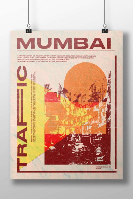 Mumbai Traffic Main Subject: Mumbai Traffic Matte BoizzBoard rigid print — Art wall art India | PosterBoizz