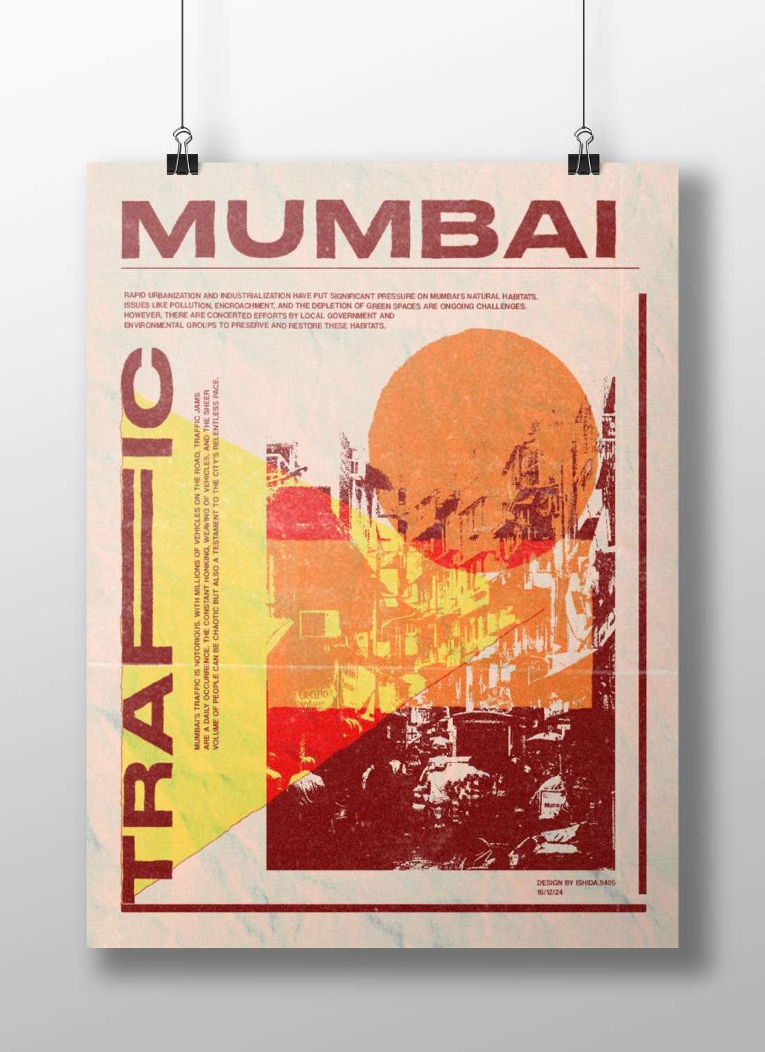 Mumbai Traffic Main Subject: Mumbai Traffic Matte BoizzBoard rigid print — Art wall art India | PosterBoizz