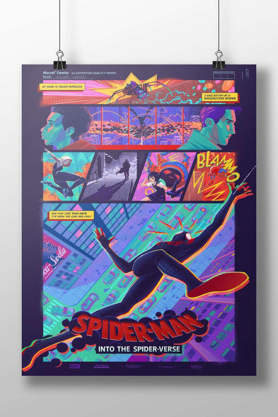 Miles Morales, Gwen Stacy Miles Morales Into The Spider-Verse Dynamic Digital Collage Poster – Vibrant